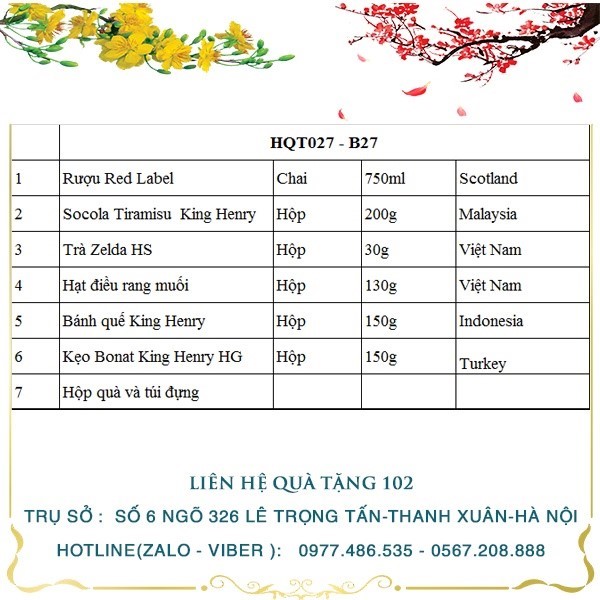 Hộp Quà Tết HQT027