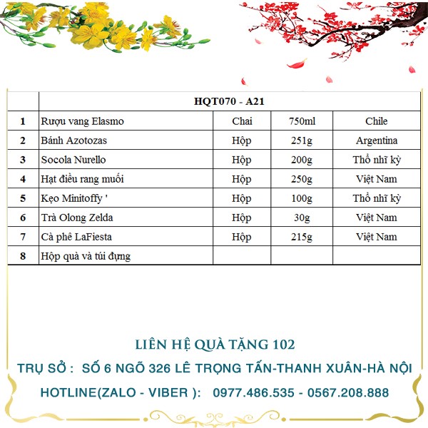 Hộp Quà Tết HQT070