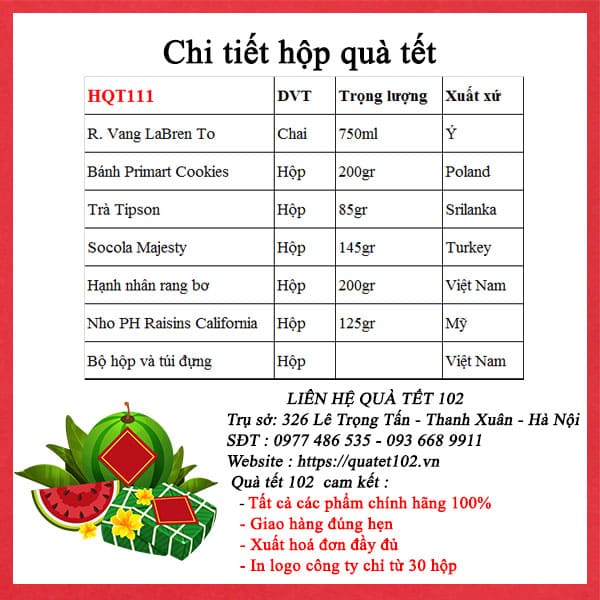 Hộp Quà Tết HQT111