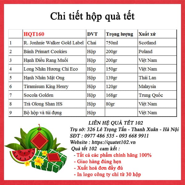 Hộp quà tết 2025 QT160