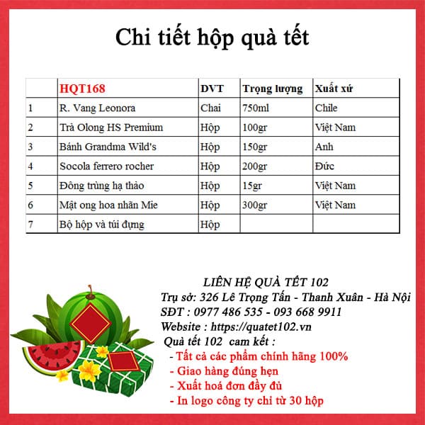 Hộp Quà Tết HQT168