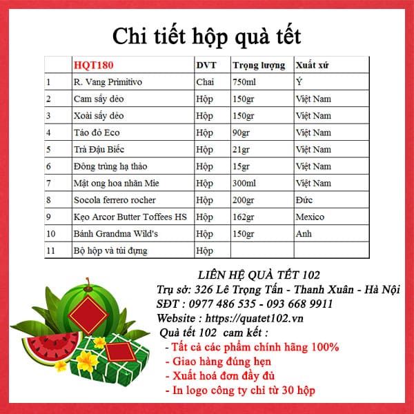 Hộp Quà Tết HQT180