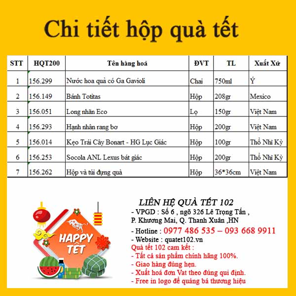 Hộp Quà Tết QT200