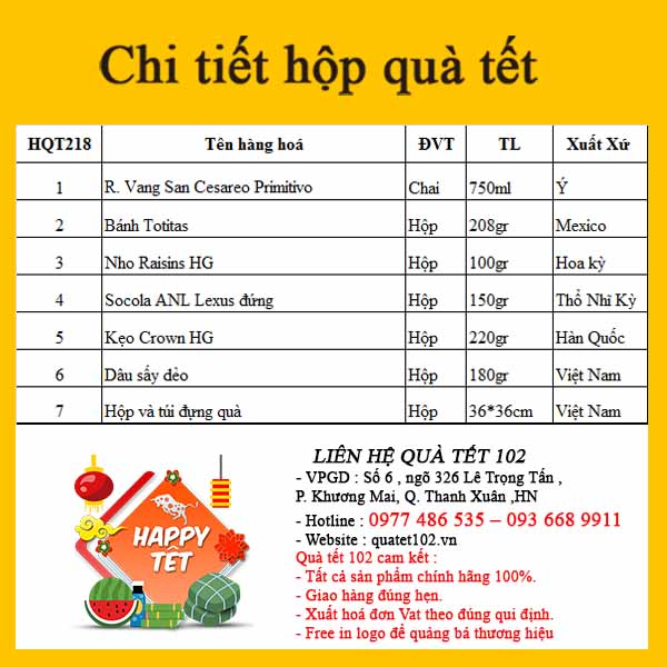 Hộp Quà Tết QT218